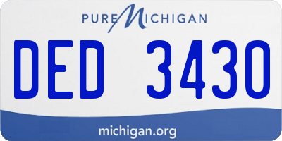 MI license plate DED3430