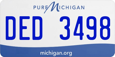 MI license plate DED3498