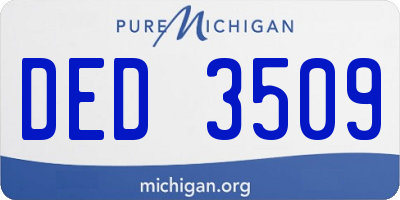 MI license plate DED3509