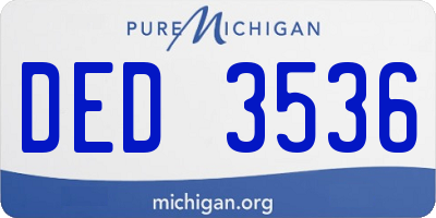 MI license plate DED3536