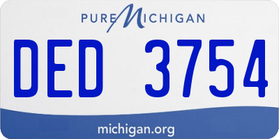 MI license plate DED3754