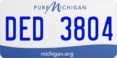 MI license plate DED3804