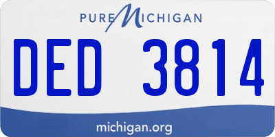 MI license plate DED3814
