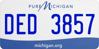 MI license plate DED3857