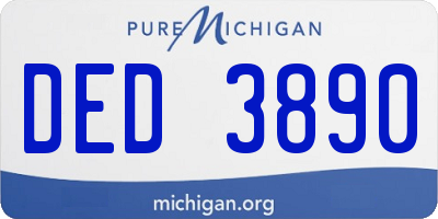 MI license plate DED3890