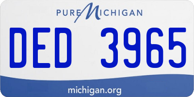 MI license plate DED3965