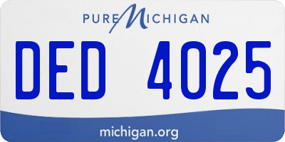 MI license plate DED4025