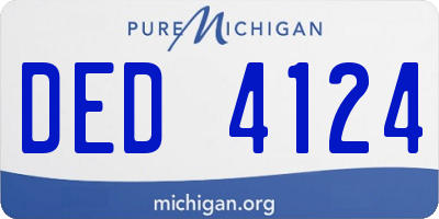 MI license plate DED4124
