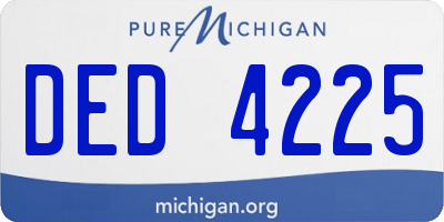 MI license plate DED4225
