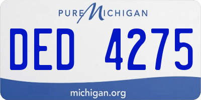 MI license plate DED4275