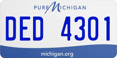 MI license plate DED4301