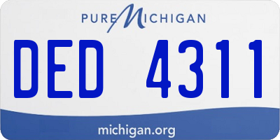 MI license plate DED4311