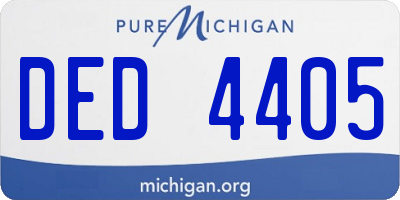 MI license plate DED4405