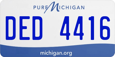 MI license plate DED4416