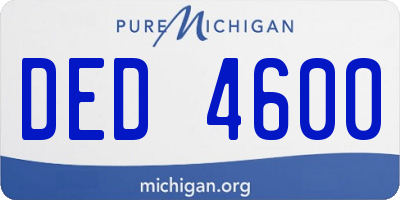 MI license plate DED4600