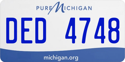 MI license plate DED4748