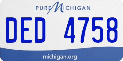 MI license plate DED4758