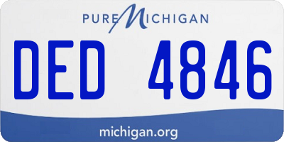MI license plate DED4846