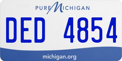 MI license plate DED4854