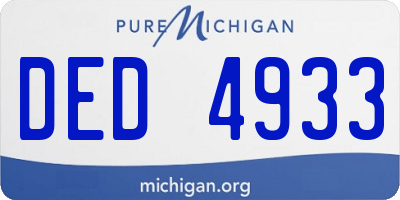 MI license plate DED4933