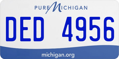 MI license plate DED4956