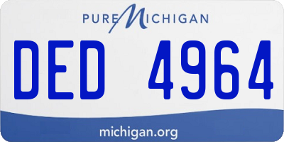 MI license plate DED4964