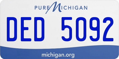MI license plate DED5092