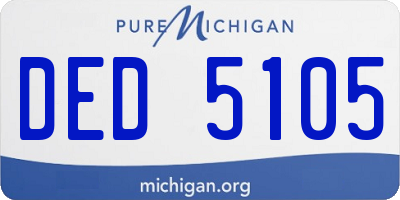 MI license plate DED5105