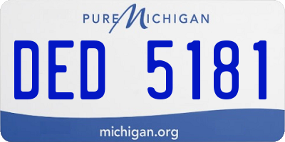 MI license plate DED5181