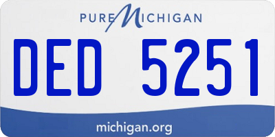 MI license plate DED5251