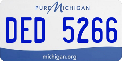 MI license plate DED5266