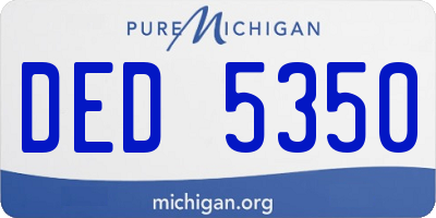 MI license plate DED5350