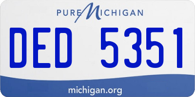 MI license plate DED5351