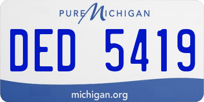 MI license plate DED5419