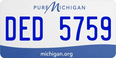 MI license plate DED5759