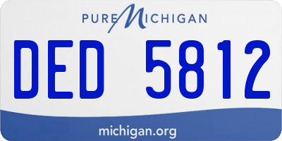 MI license plate DED5812