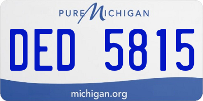 MI license plate DED5815
