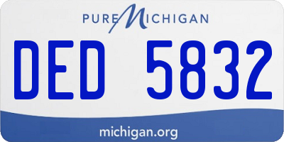 MI license plate DED5832