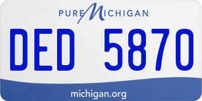 MI license plate DED5870
