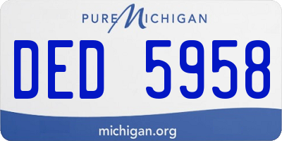 MI license plate DED5958