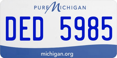 MI license plate DED5985