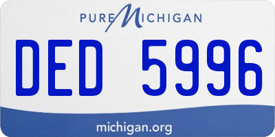 MI license plate DED5996