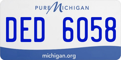 MI license plate DED6058