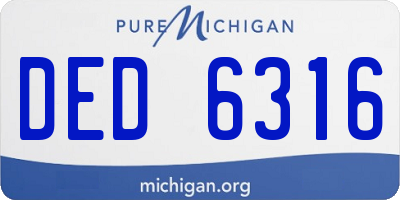 MI license plate DED6316