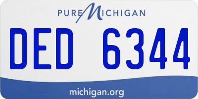 MI license plate DED6344
