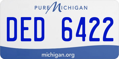 MI license plate DED6422