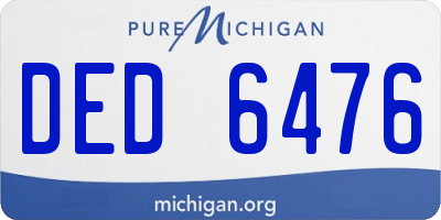 MI license plate DED6476