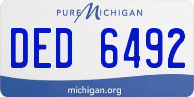 MI license plate DED6492