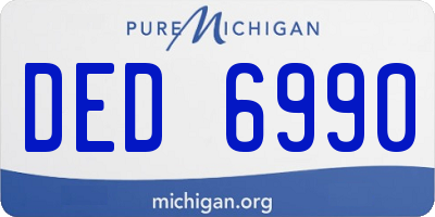 MI license plate DED6990