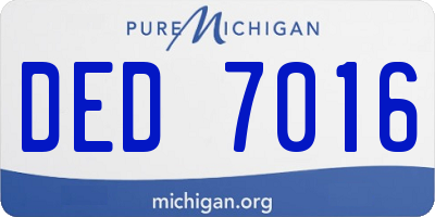 MI license plate DED7016